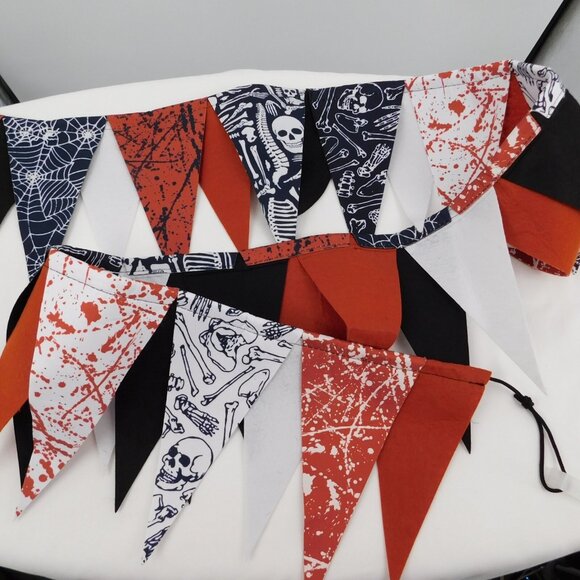 Ashland Other - Ashland Halloween Multicolor Skeleton Flag Garland Decoration Accent 6 Feet New